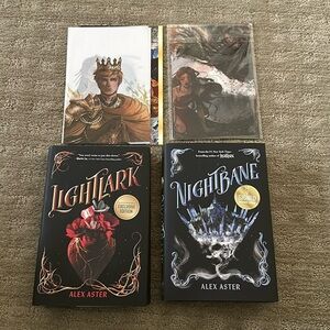 B&N Exclusive Editions of Lightlark and Nightbane signed and page overlays books